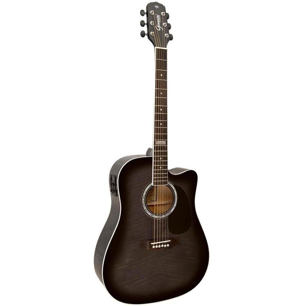 Violão Folk Giannini Gf1d Tbk Black + Capa Acolchoada Full