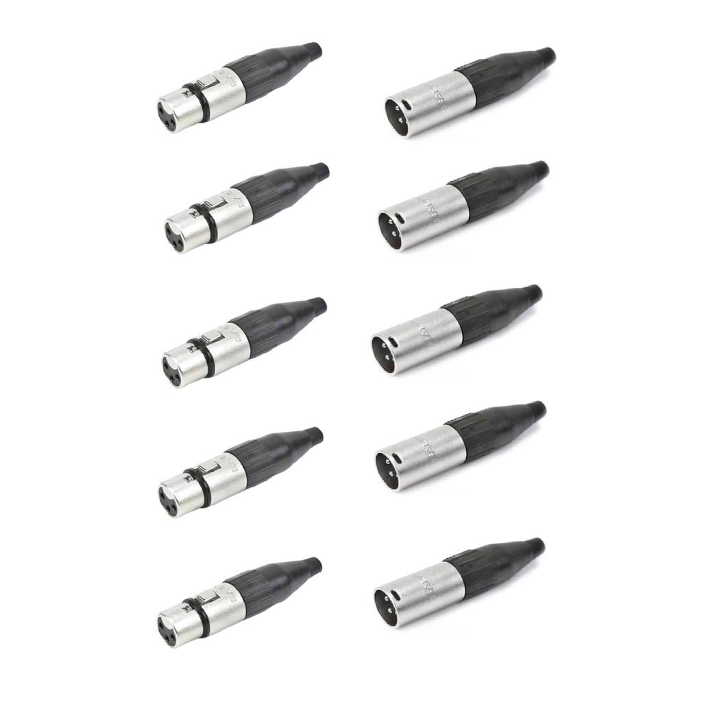 Kit Conector Plug Sa2x Santo Angelo Canon Xlr Estéreo - 5 Fêmea+5macho