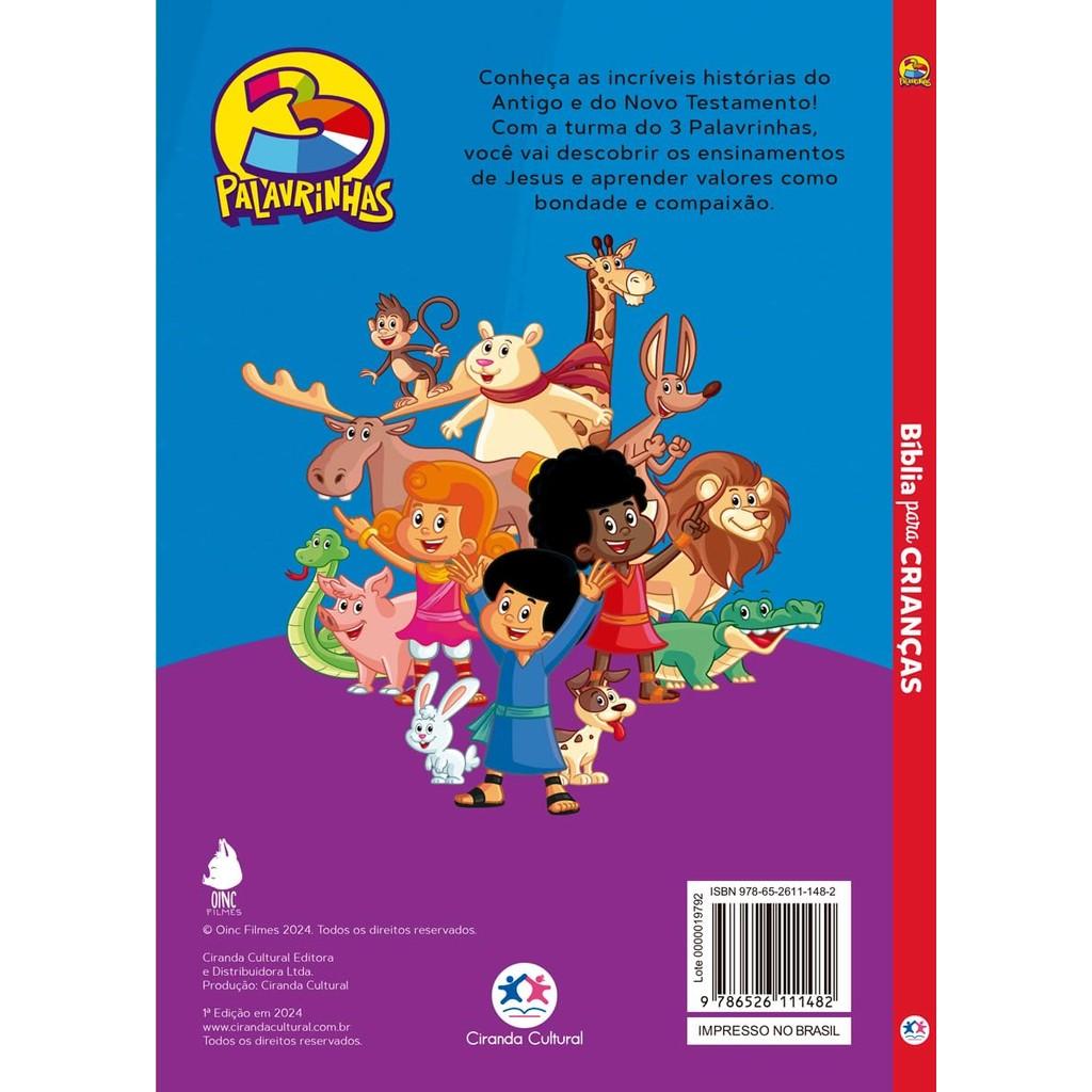 Kit 2 Livros Bíblia Para Crianças 3 Palavrinhas + Box Com 6 Minilivros 3 Palavrinhas Deus É Amor