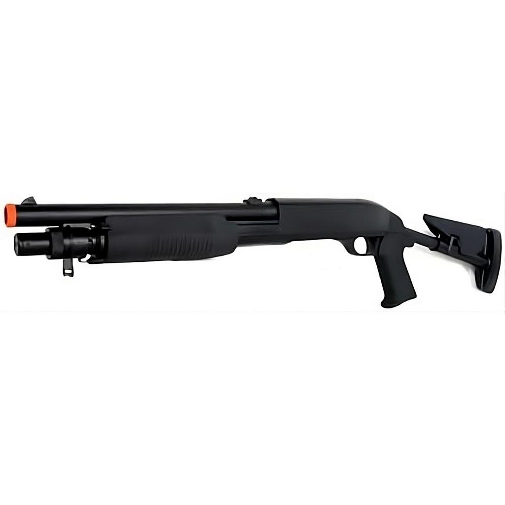 Kit Rifle Shotgun Airsoft M56C Spring 6mm Preta - Double Eagle + 2000 Esferas 0.12g