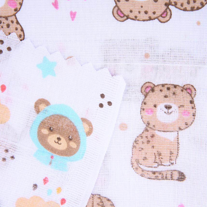 Kit Toalha Fralda Luxo Estampada Incomfral - 03 Peças Menina