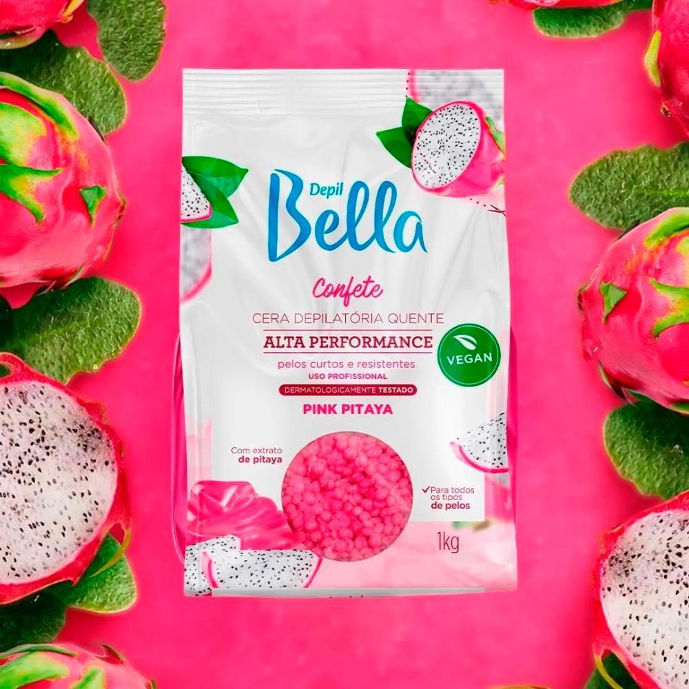 Cera Quente Depilatória Depil Bella Confete Pink Pitaya 1kg