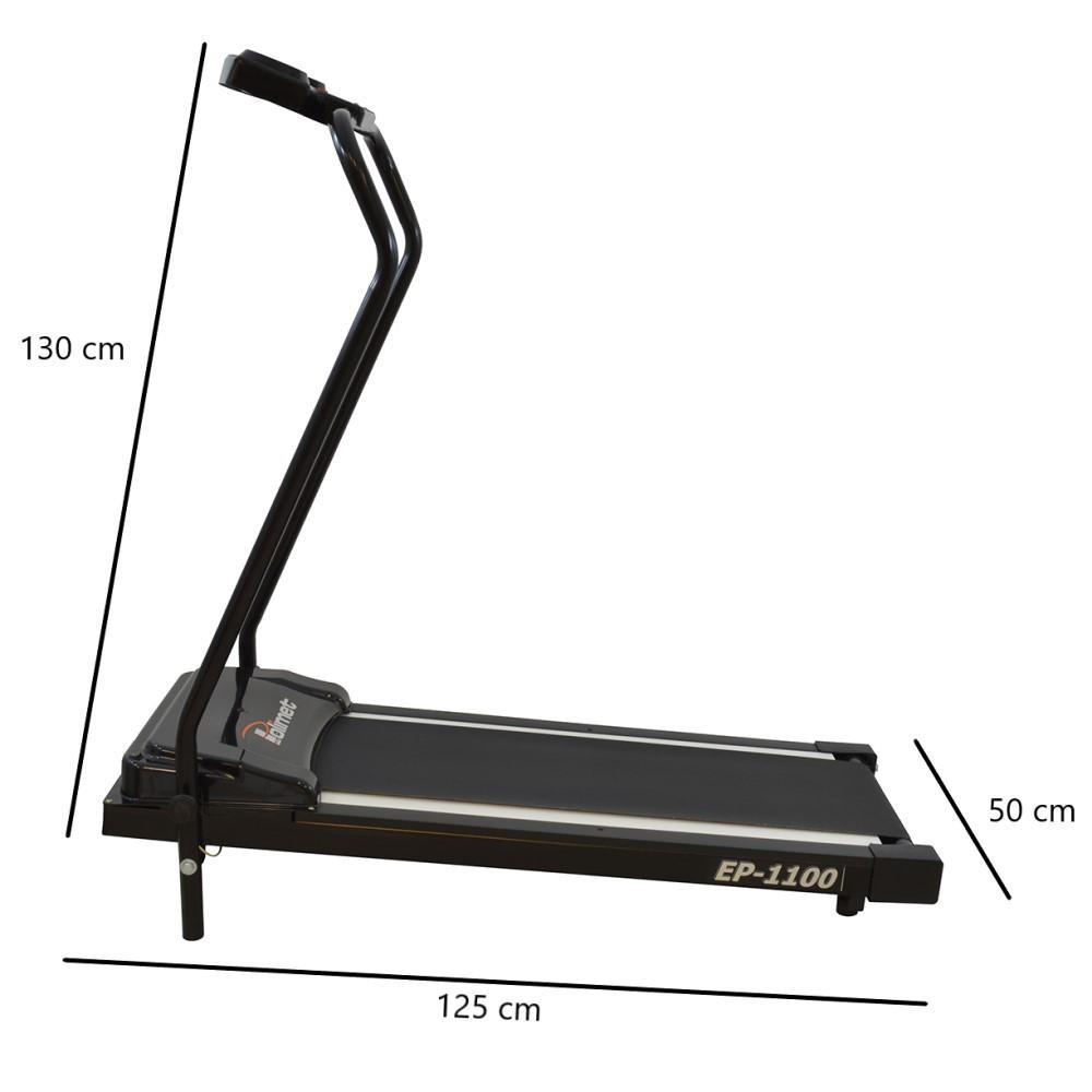 Esteira Elétrica Ergométrica Polimet Ep 1100 Preto Residencial Profissional Fitness Bivolt 5 Funções