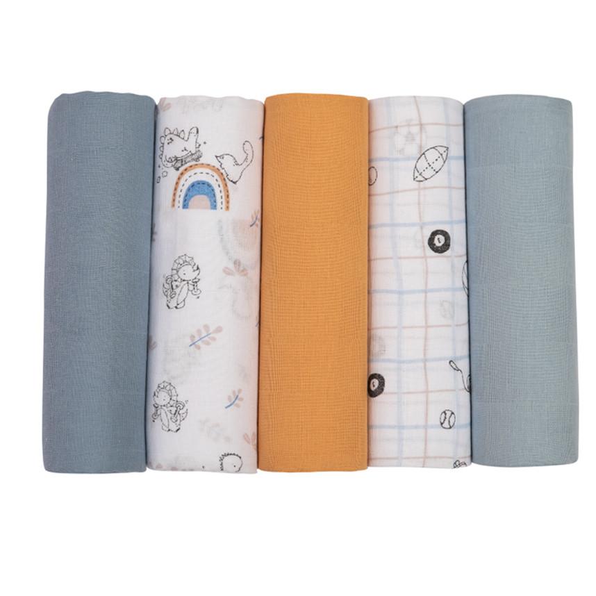 Kit Fraldas Papi Soft Estampado Com Bainha - 05 Peças