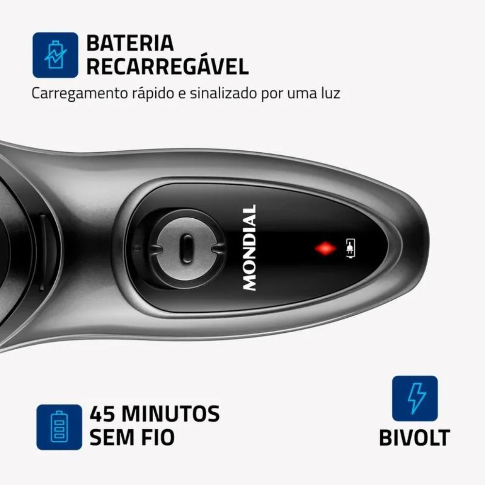 Barbeador Elétrico Mondial Power Shave Preto/prata 5W Bivolt - Be-02