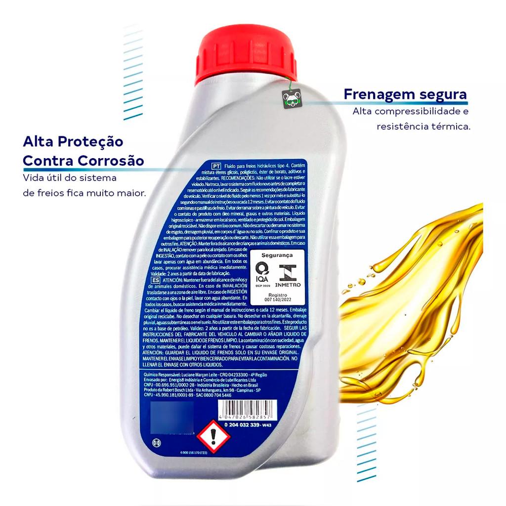 Kit 3 Fluidos Óleo De Freio Bosch Dot 4 Carro E Moto 500ml