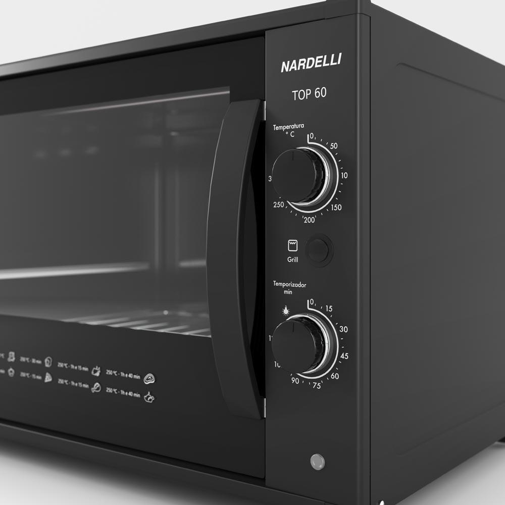 Forno Elétrico Nardelli 60 Litros Preto Top 60 220V