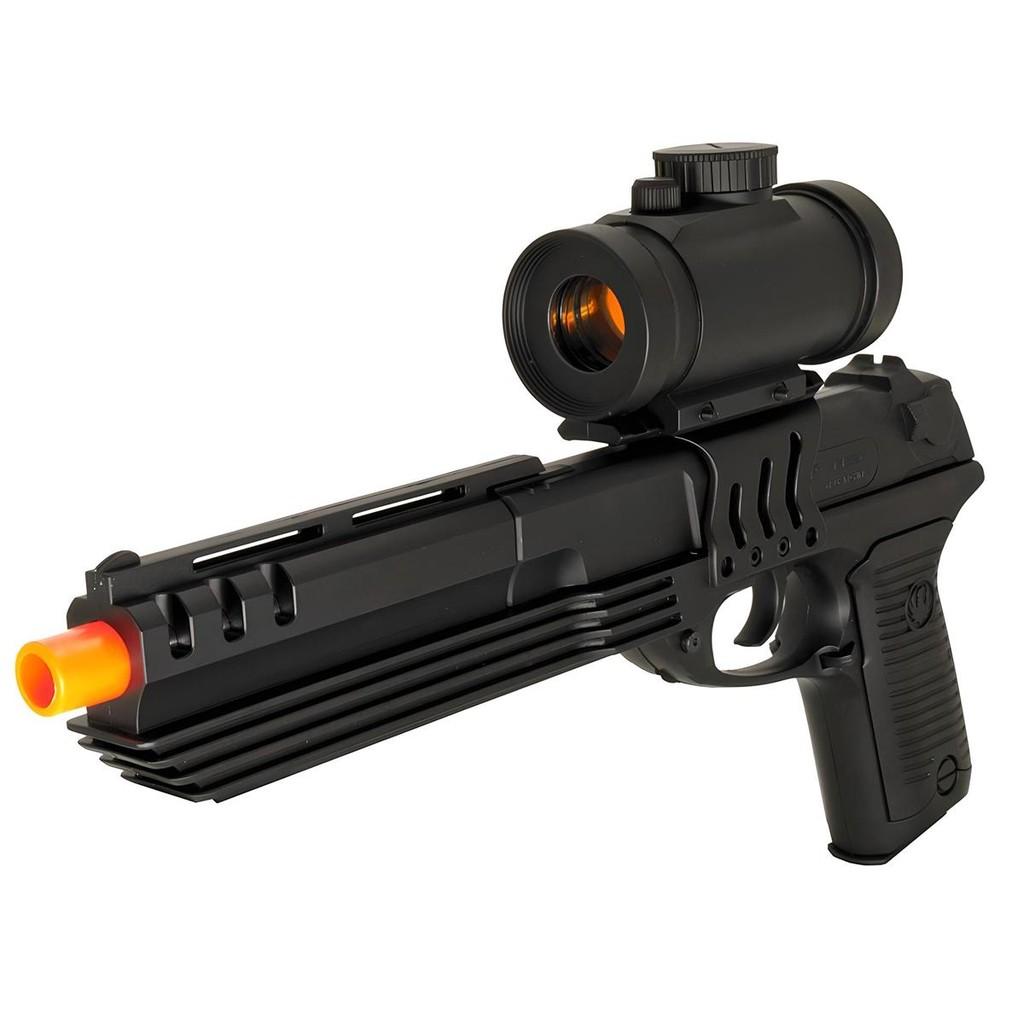 Kit Pistola Airsoft Spring Desert Eagle M39G 6mm Preta - Double Eagle + Maleta + Esfera
