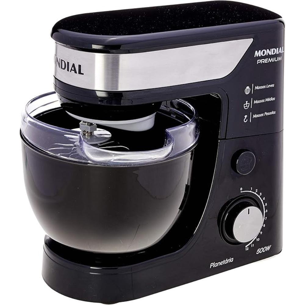 Batedeira Planetária Mondial Premium 12 Velocidades 700W Preto/inox 127V - Bp-01p-b