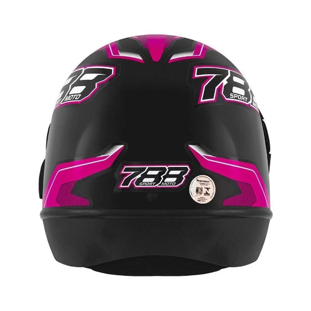 Capacete Moto PRO Tork Semiautomático Preto E Rosa 788 58