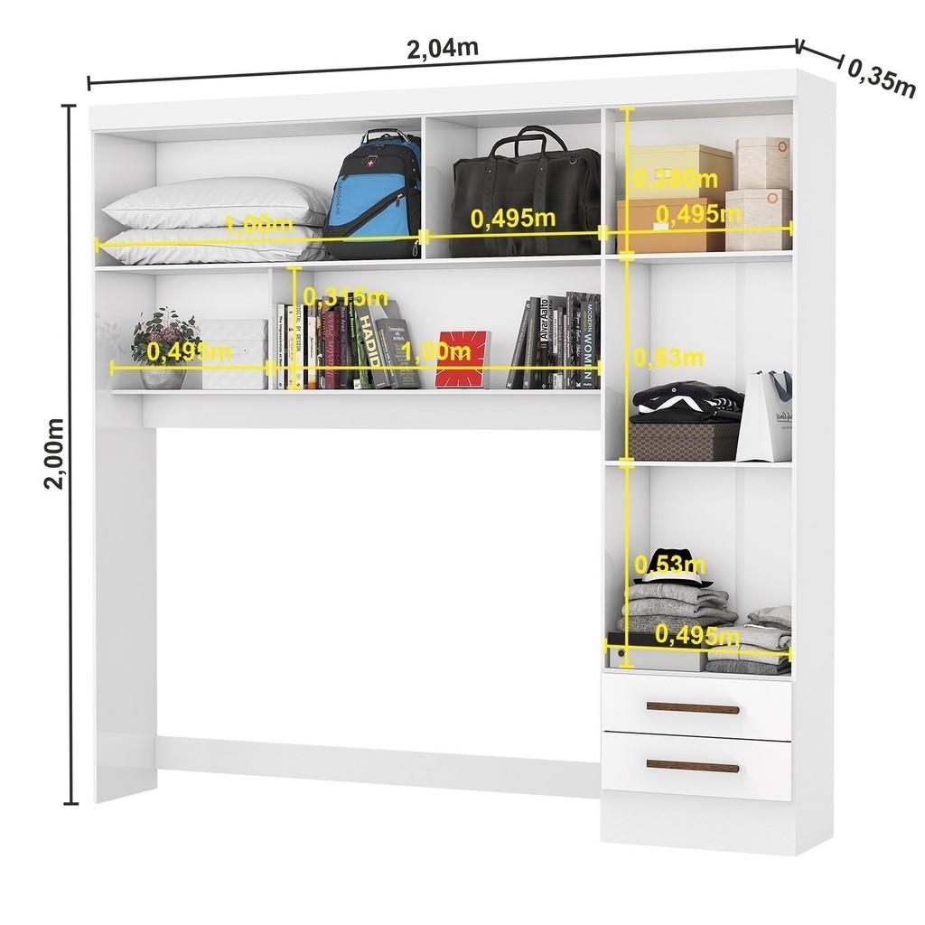 Guarda-roupa Casal Modulado 5 Portas Santiago 3 Portas Com Espelho 5 Gavetas