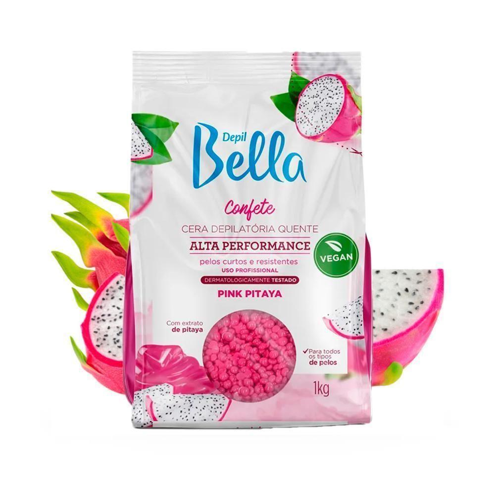 Kit 6 Unidades Cera Quente Depilatória Depil Bella Confete Alta Performance Pink Pitaya 1kg