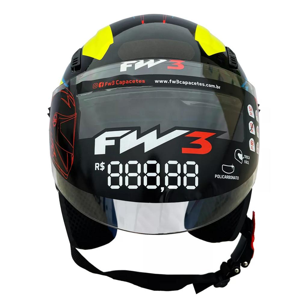Capacete FW3 X Open Up 43 + Óculos Interno Fumê