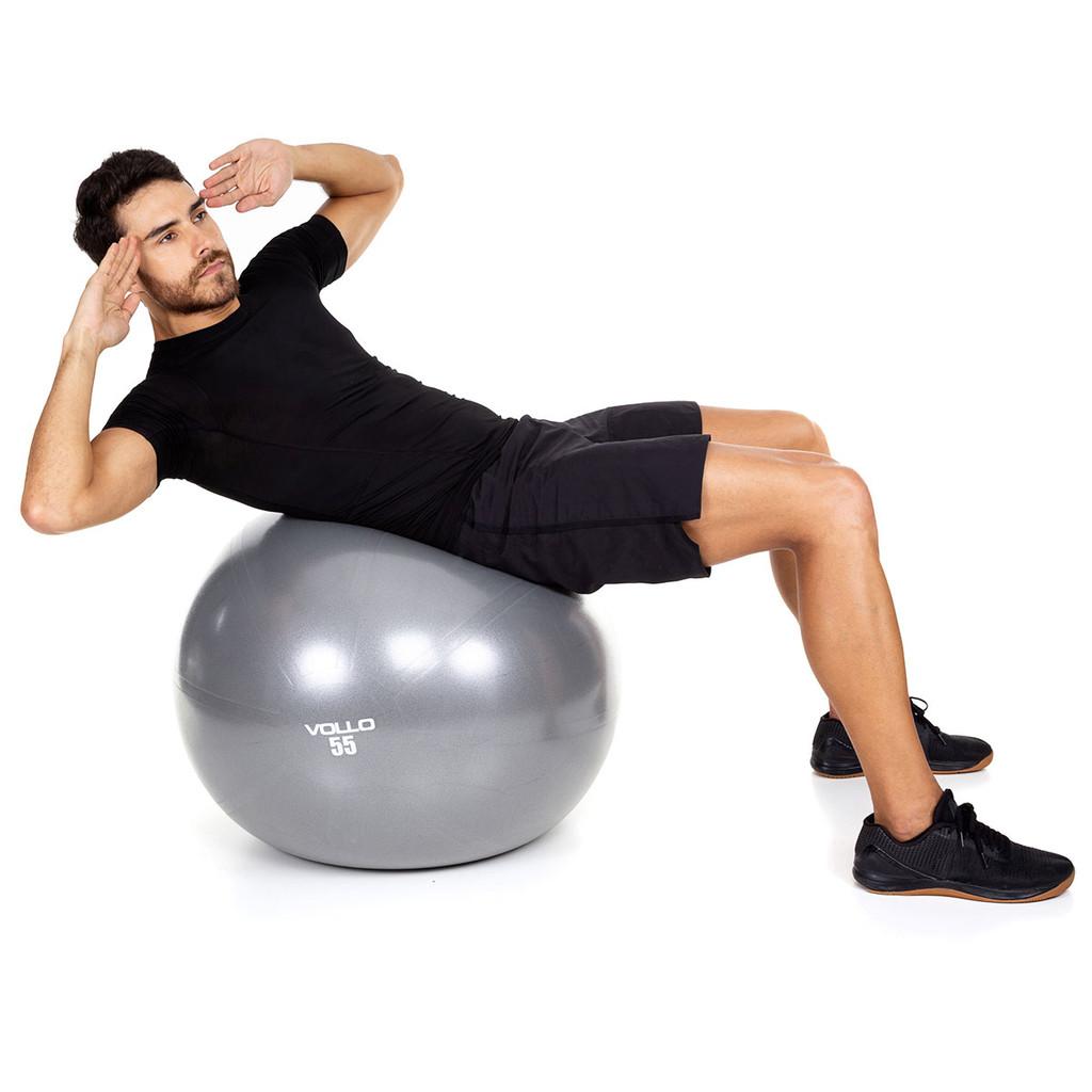 Bola Suíça Para Pilates E Yoga Gym Ball Com Bomba 55cm Vollo