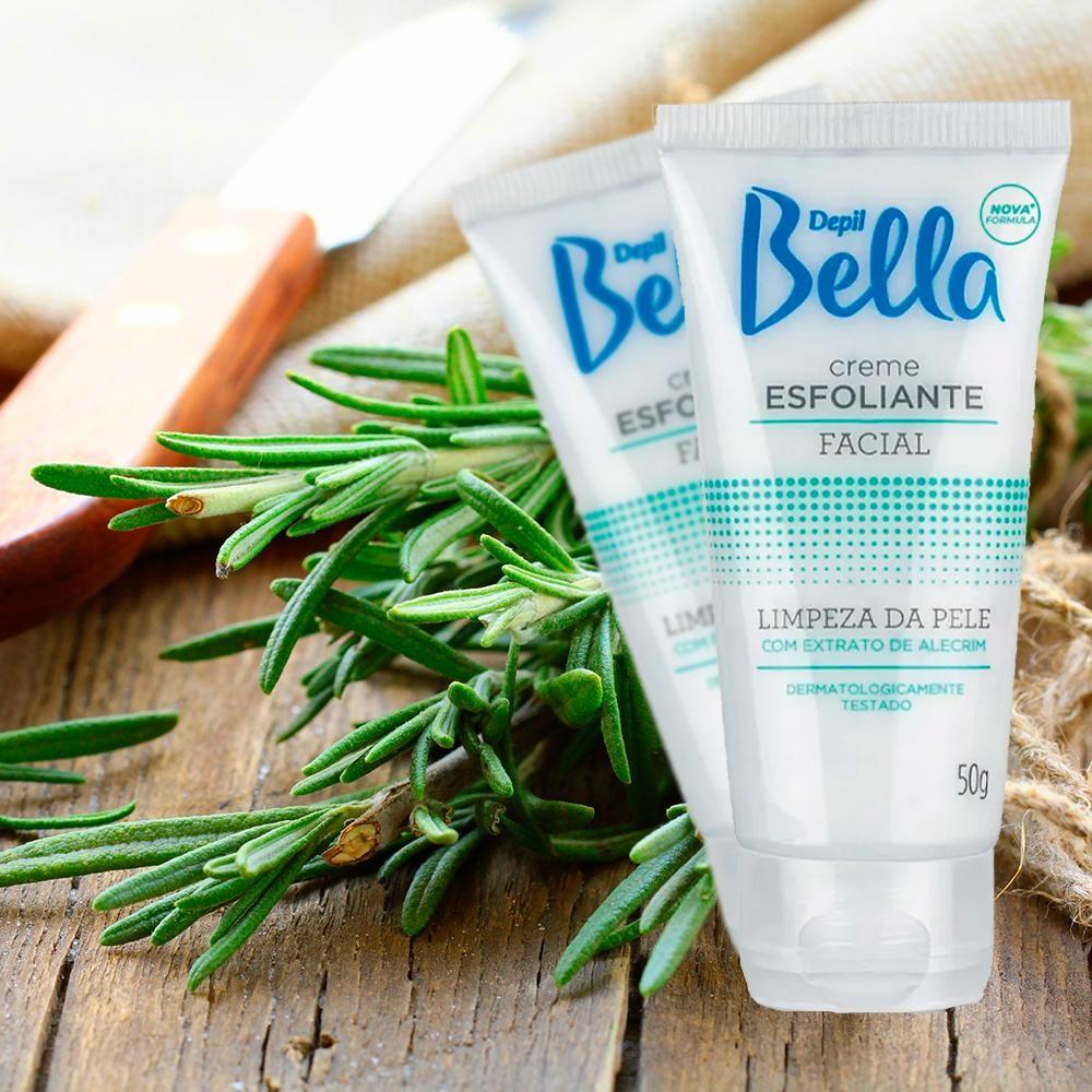 Kit 3 Potes Creme Esfoliante Depil Bella Facial Limpeza De Pele Extrato De Alecrim Desodorante 50g