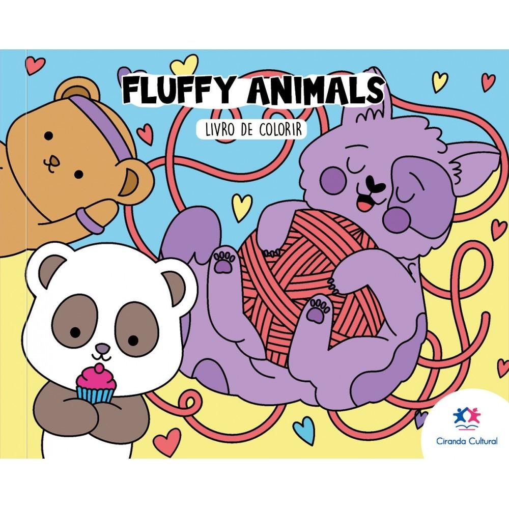 Livro Fluffy Animals - Livro De Colorir