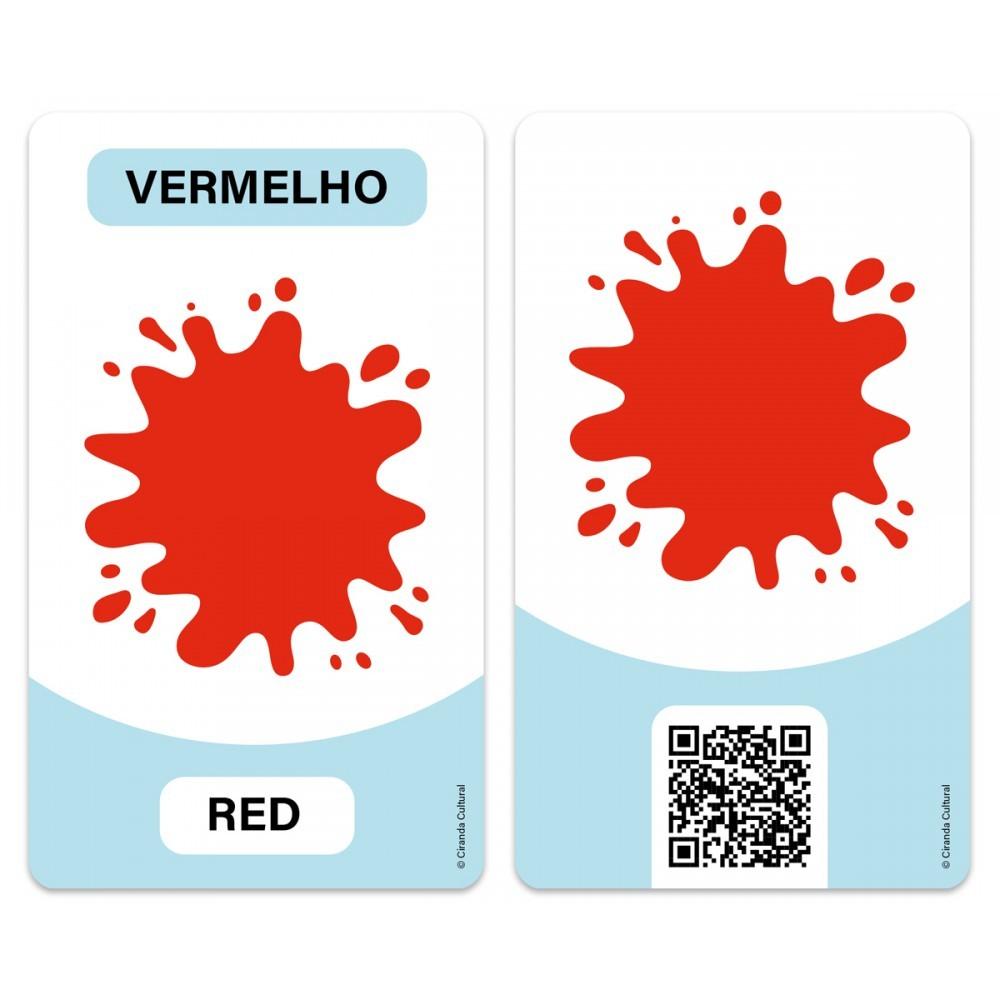 Livro Flash Cards Cartas Bilíngues - Cores E Opostos