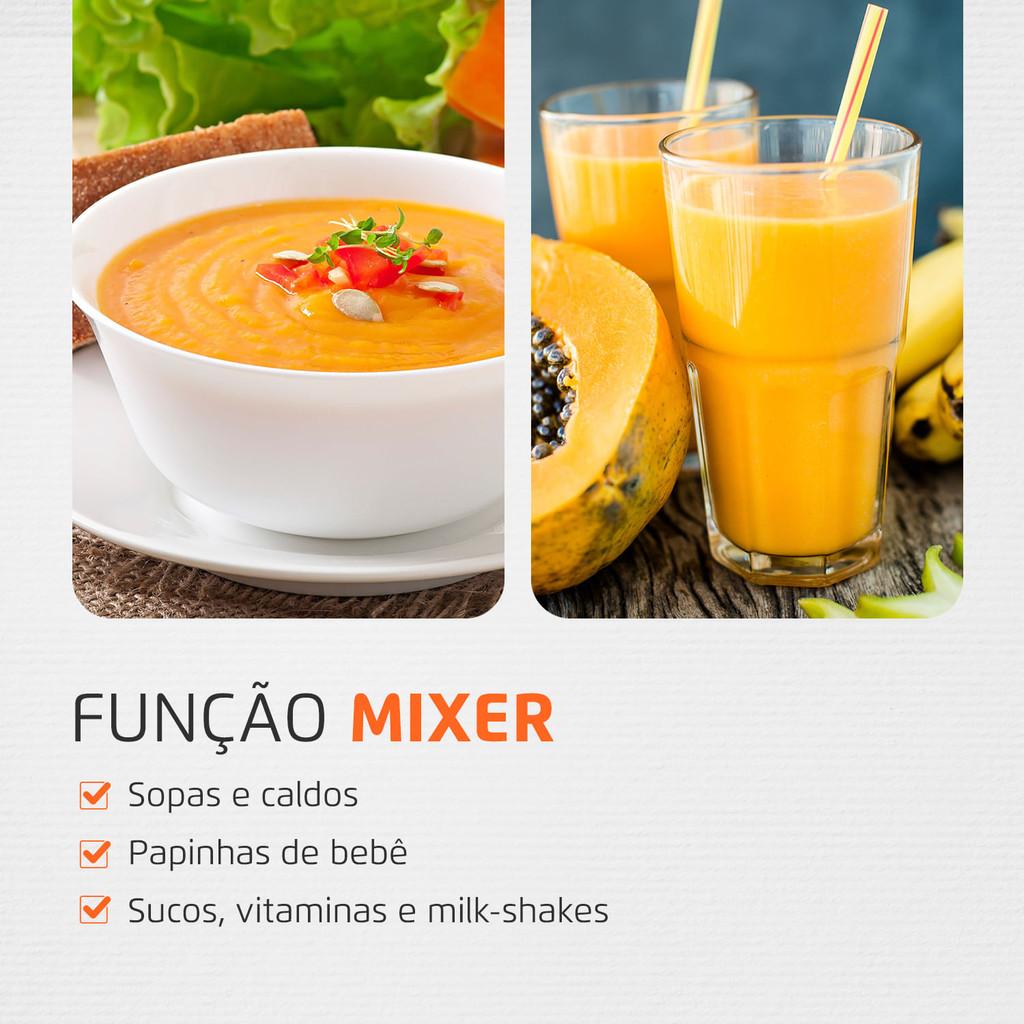 Power Mixer Premium Mondial Preto E Inox 500W M-07