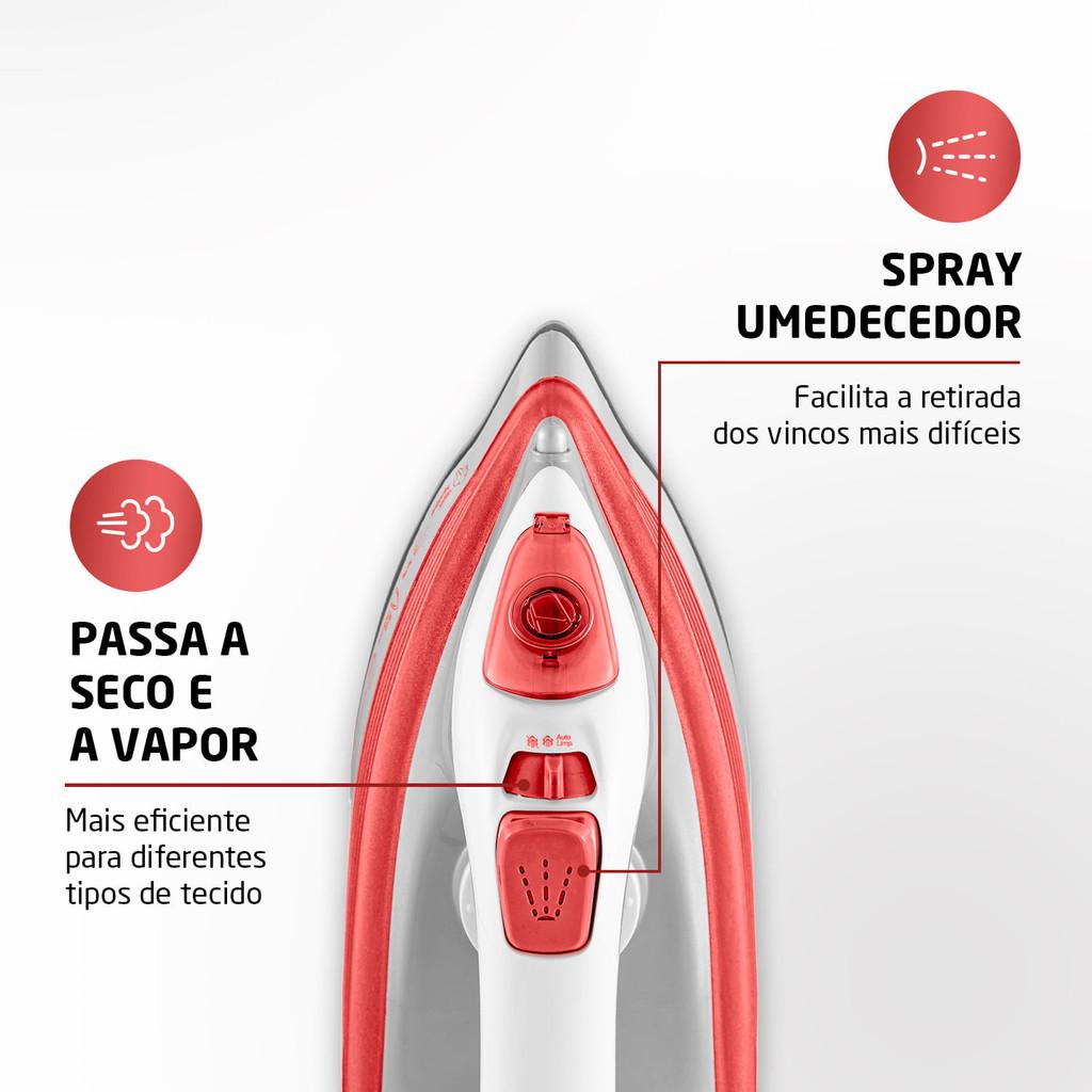 Ferro A Vapor Mondial Branco E Coral 1200w Fvn-01-o