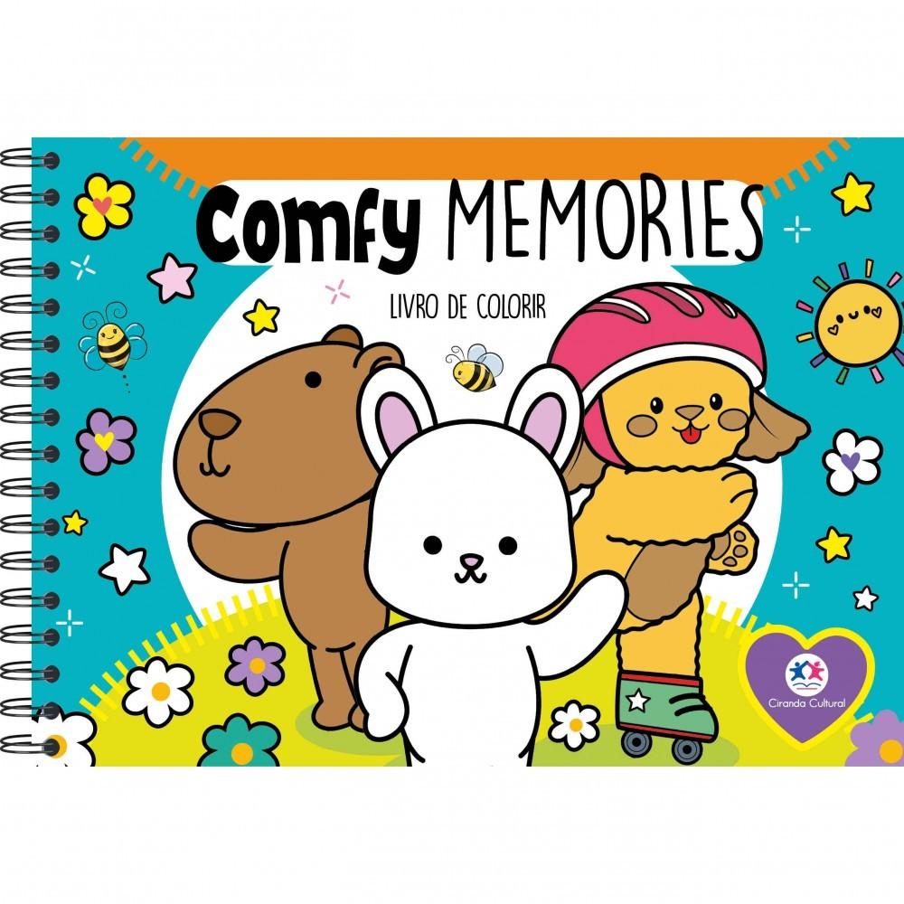 Livro Capa Dura Comfy Memories - Para Colorir