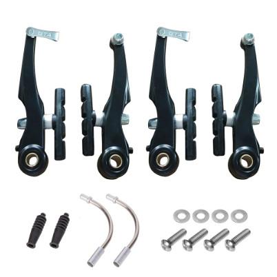 Kit Freio V-brake Para Bicicleta Bike Com Manete Alumínio E Cabos Completo Gta