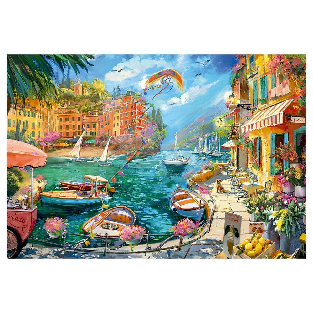 Mini Quebra-cabeça 1000 Peças Pintura Mediterrânea