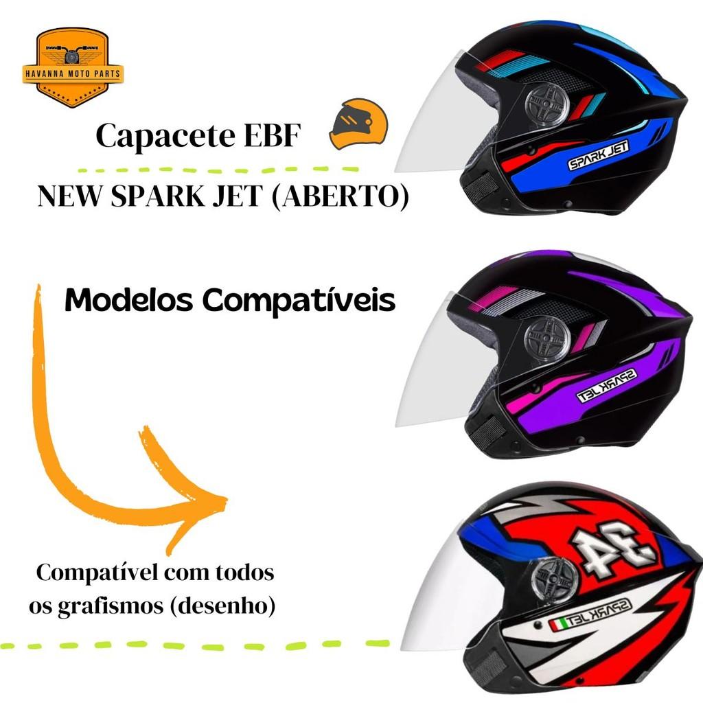 Viseira Antirrisco + Reparos P/Capacete New Spark Jet Aberto