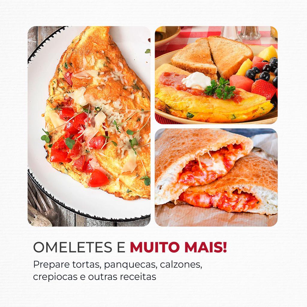 Omeleteira Pratic Omelet Ii Mondial Vermelho E Inox 800W Om-04-ri