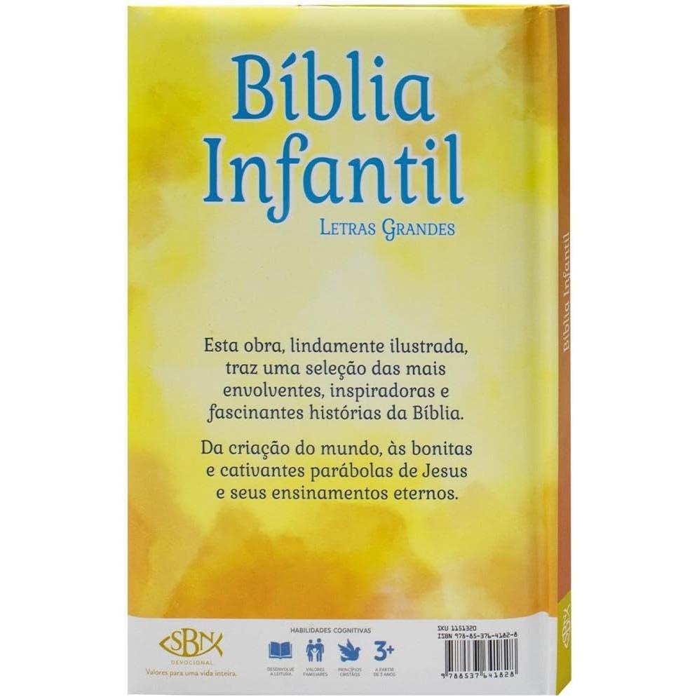 Kit Com 5 Bíblia Infantil Com Ilustrações E Letras Grandes Capa Dura Almofadada