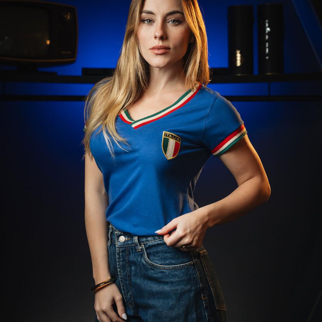 Camisa Itália Retrô Feminina Oficial