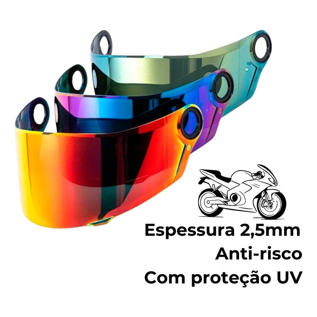 Viseira Para Capacete Moto Compatíveis Com Ff358 FW3 E Gt Várias Cores - RS4