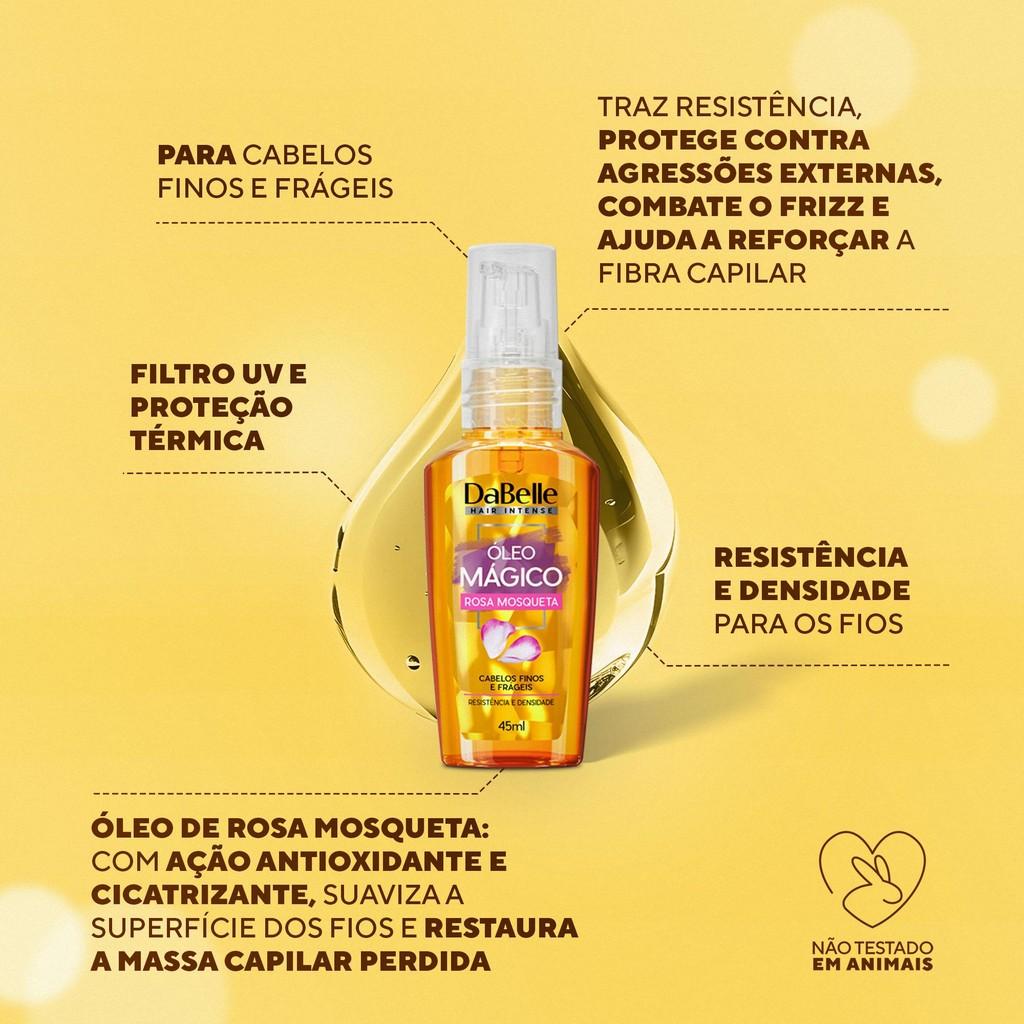 Óleo Mágico Rosa Mosqueta - Dabelle Hair 45ml