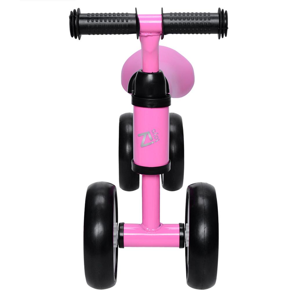 Bicicleta Equilíbrio Andador Infantil Zippy Toys Ad21m1 Rosa Bike Sem Pedal 4 Rodas Até 25kg