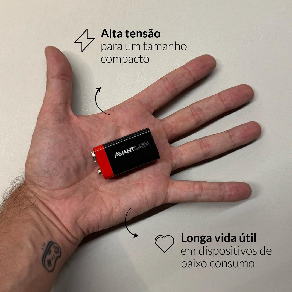 Pilha 9V Alcalina Avant Original Kit 1 A 5 Baterias Alta Durabilidade