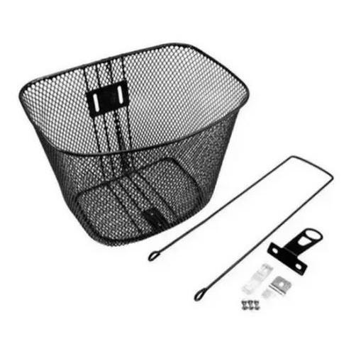 Cesta Cestinha Aramada Bicicleta Aro 24/26 Grande Preto Bike