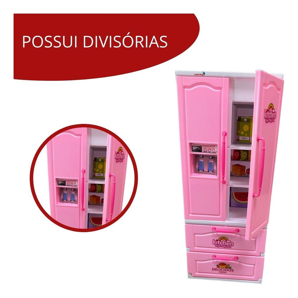 Geladeira Infantil De Brinquedo Rosa Bw164
