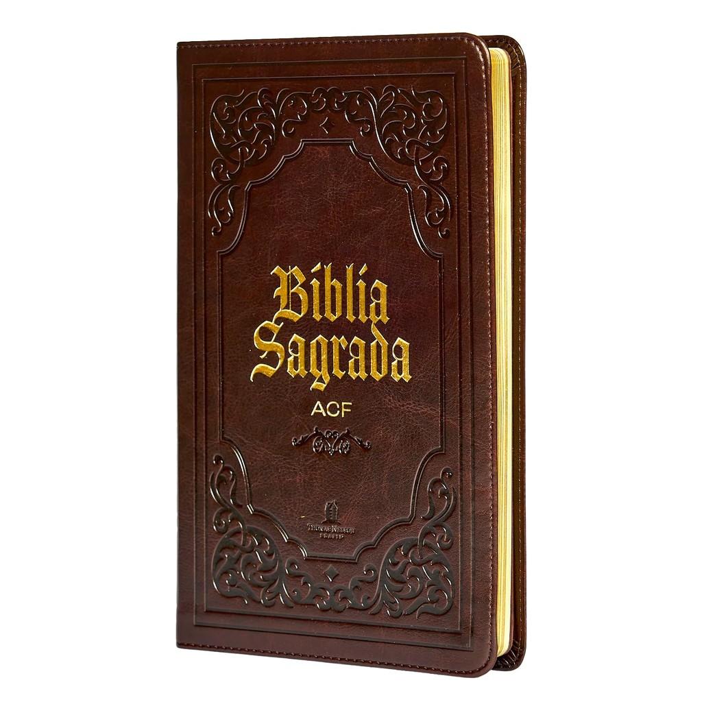 Bíblia Sagrada Acf Slim Luxo Marrom