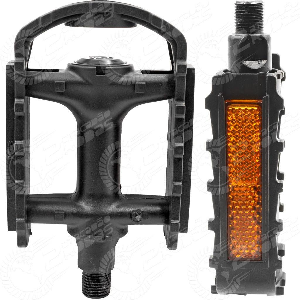 Par Pedal Bike 1/2 Nylon Mtb Com Refletor Rosca Fina