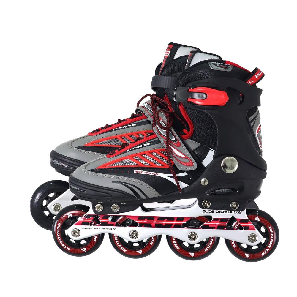 Patins Inline Future PRO Ajustável Vermelho Bel