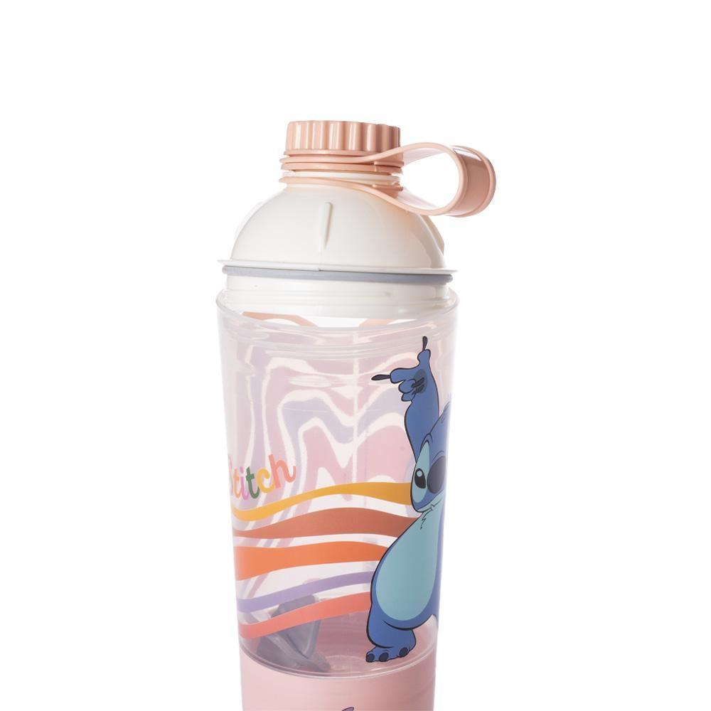 Garrafa Shakeira Com Compartimento Stitch 600 Ml Plasútil