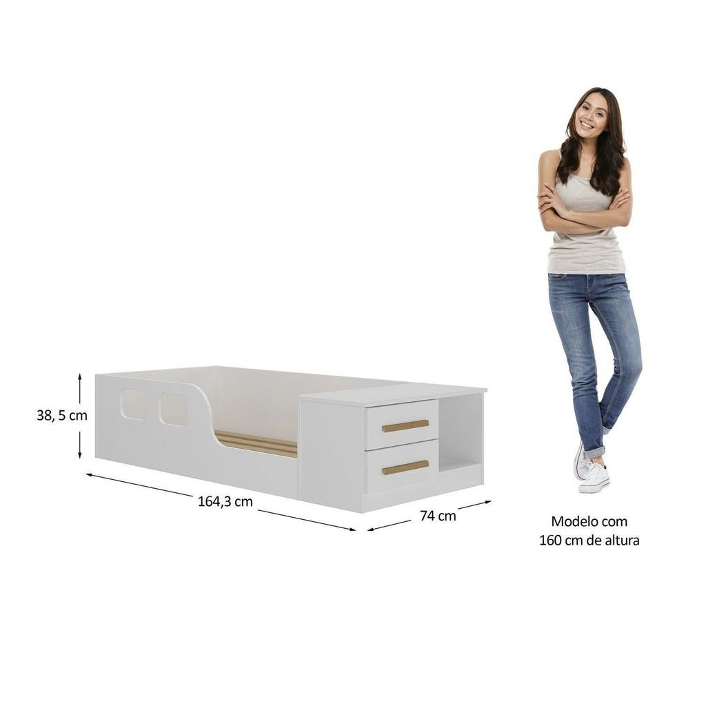 Cama Infantil Montessoriana Solteiro Miguel Branco