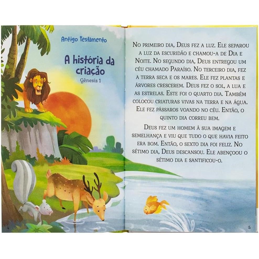 Bíblia Infantil Com Ilustrações E Letras Grandes Bíblia Para Crianças Capa Dura Almofadada