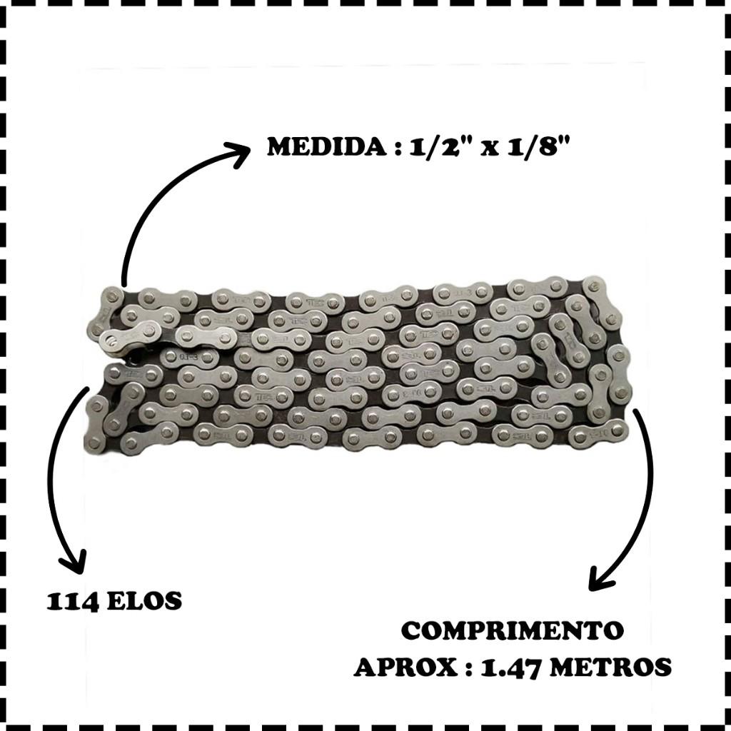 Corrente Grossa Tec 114 Elos Para Bike Bicicleta Sem Marcha Original Tec