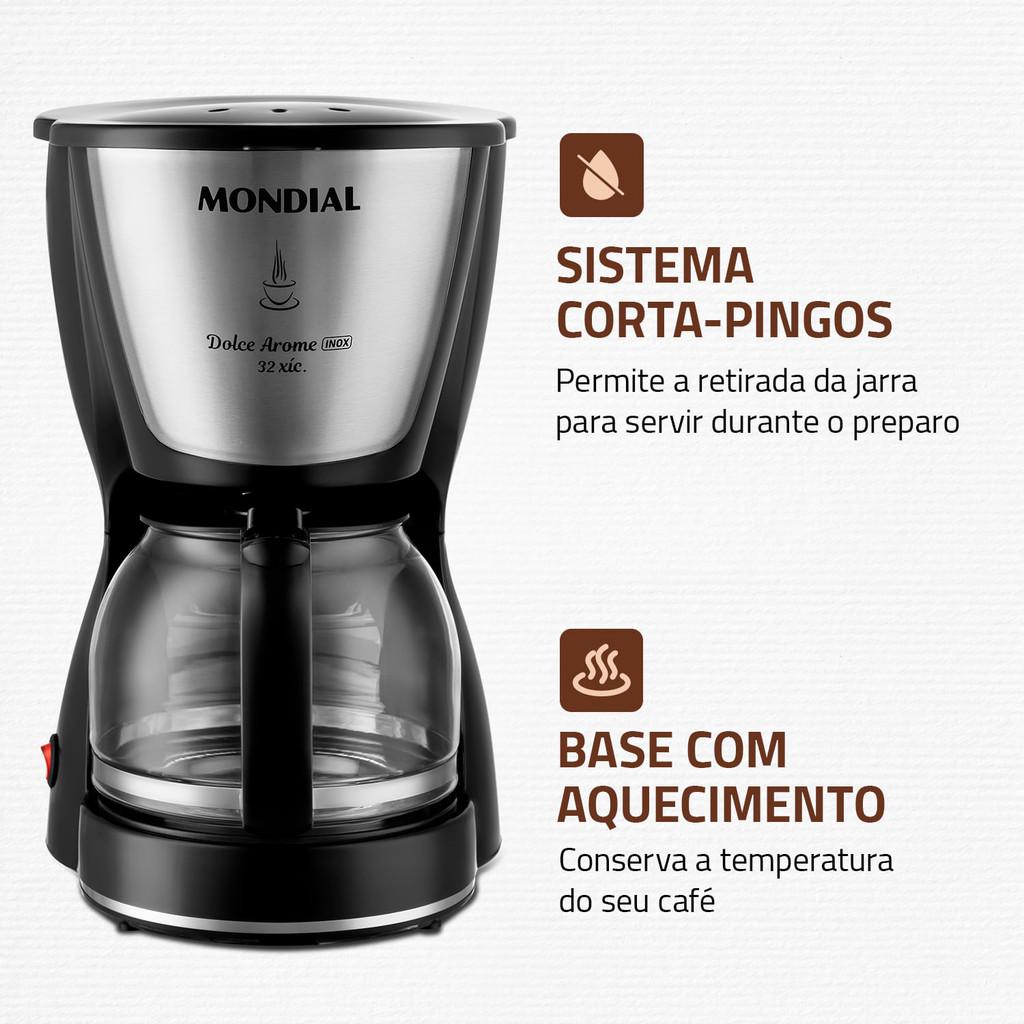 Cafeteira Elétrica Dolce Arome Mondial Preto 800W C-32 32X