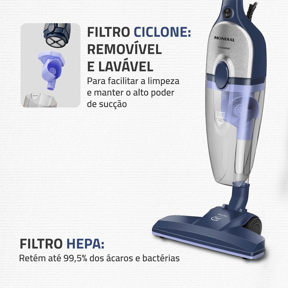 Aspirador De Pó Turbo Cycle Hepa Mondial 1550w - Ap-41-bli