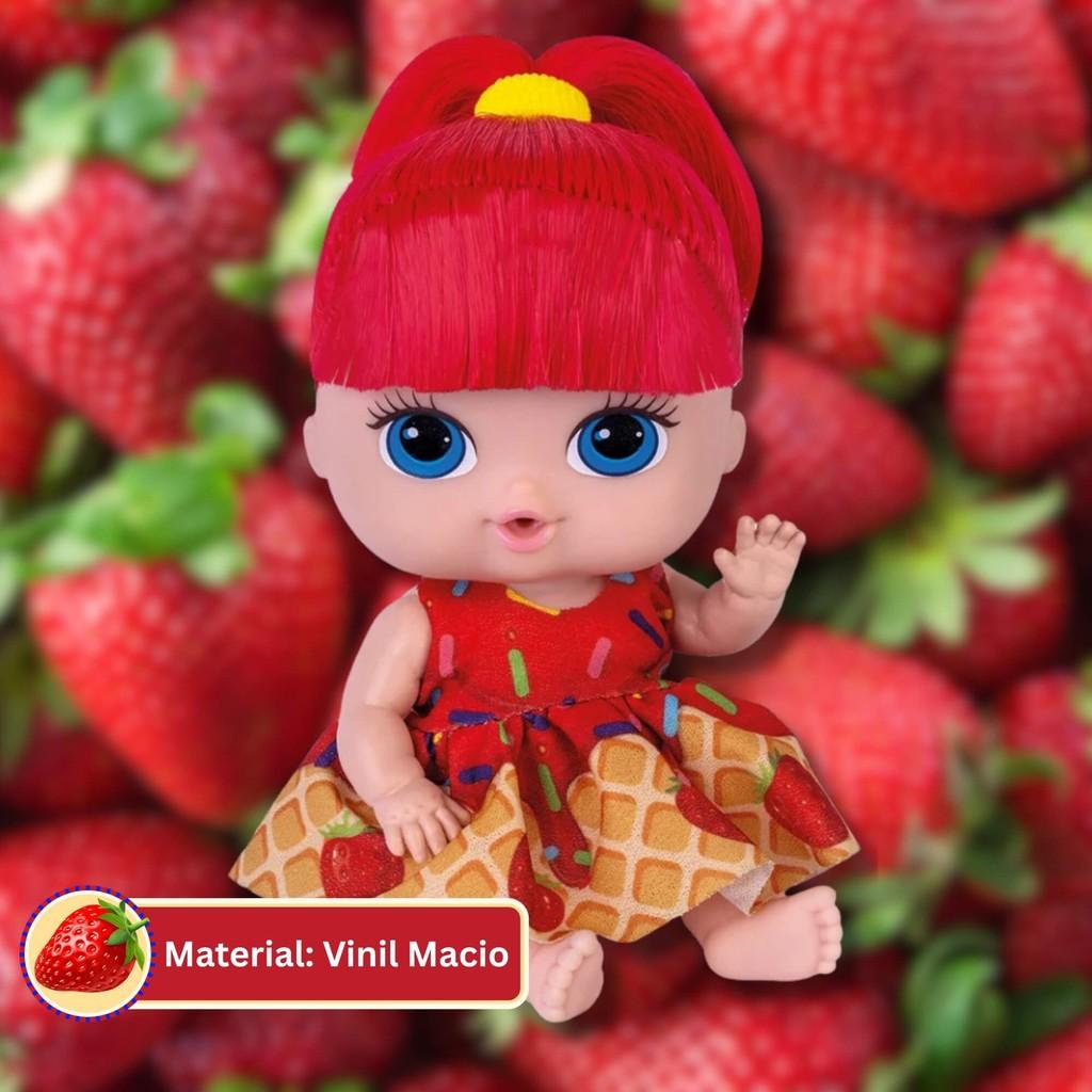 Boneca Babys Collection Sorvetinho Morango Super Toys Brinquedo Infantil Criança Presente Menina