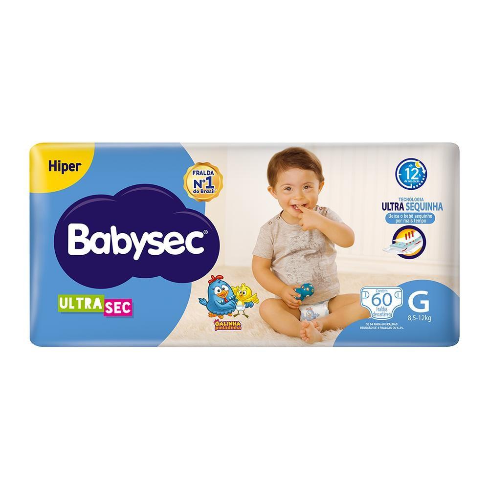 Kit 3 Fraldas Babysec Galinha Pintadinha Ultrasec Hiper Tamanho G 60 Unidades Cada