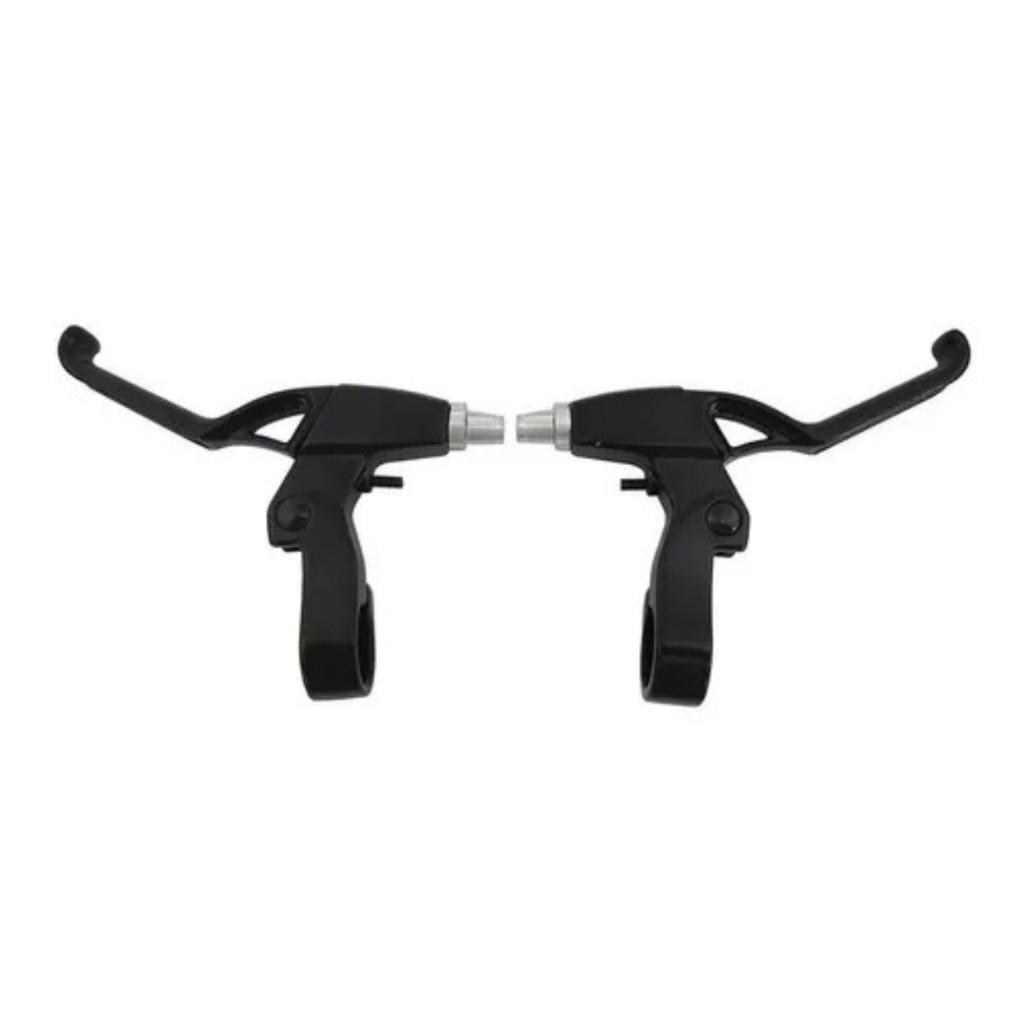 Kit Par De Freio V Brake De Nylon Tipo Logan Com Manetes Preto Completo Para Bicicleta