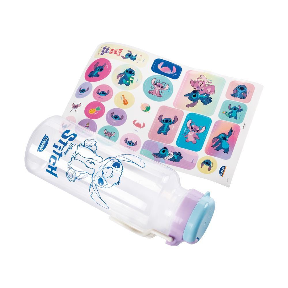 Garrafa Stitch Ohana Customizável Adesivos 600 Ml Plasútil