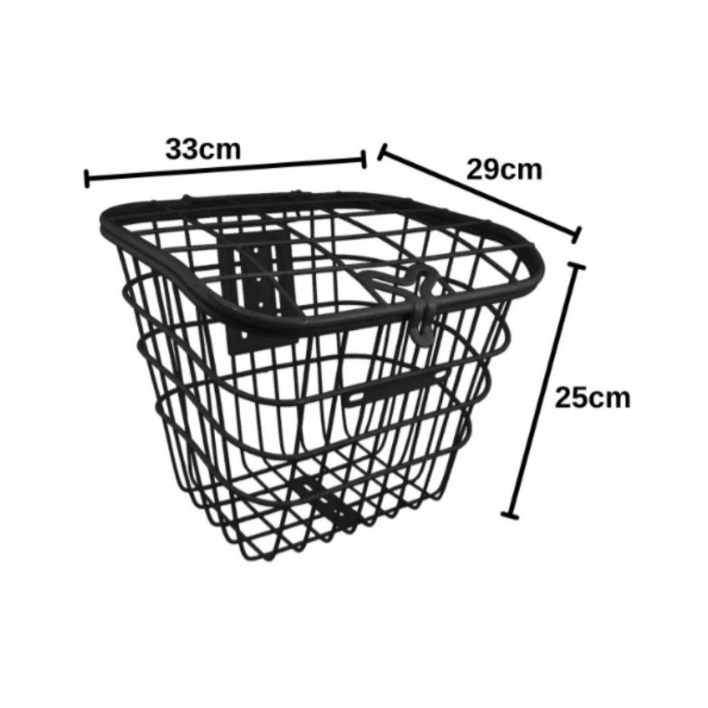 Cesta De Bicicleta Reforçada Com Tampa Aço Completa